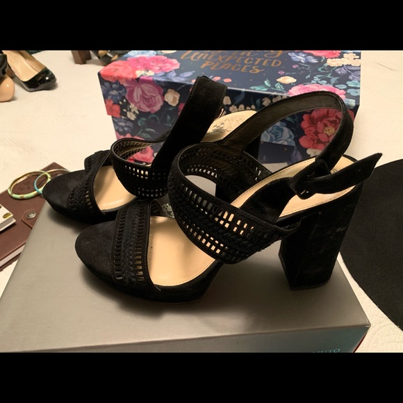 Vince Camuto Jazelle Black Platform Heels Size 10 - Picture 4 of 6